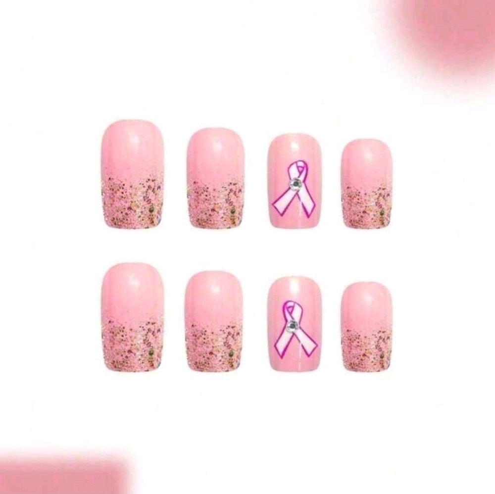 Pink Glitter Ribbon Nail Art Set - Women Makeup - Picture 4 of 4